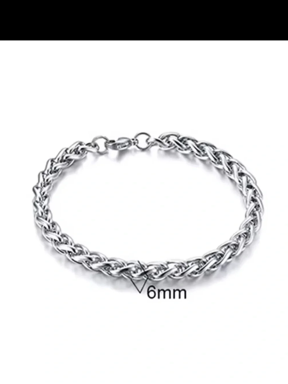Men’s wheat chain stainless steel bracelet